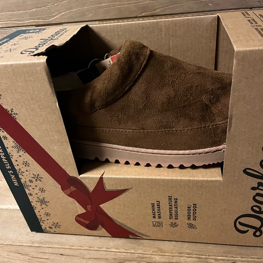 NWBox DEARFOAM Loafer Slippers Men's 7/8 Cold Winter Leisure House Loungewear S
